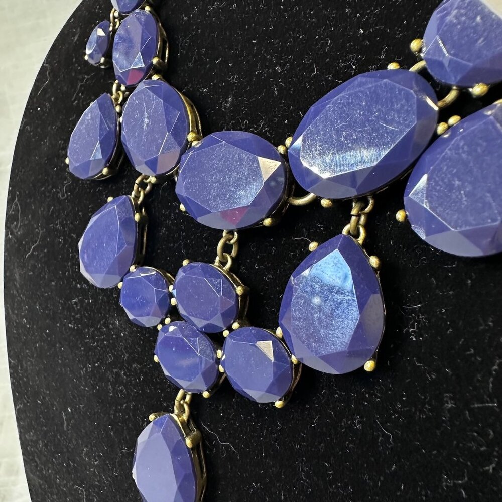 J. Crew Dark Blue Cascading Stone Necklace - Picture 4 of 13